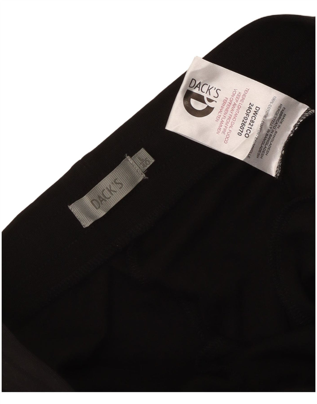 Dack's Capri-Trainingshose für Damen, UK 16, Größe L, Schwarz, Baumwolle