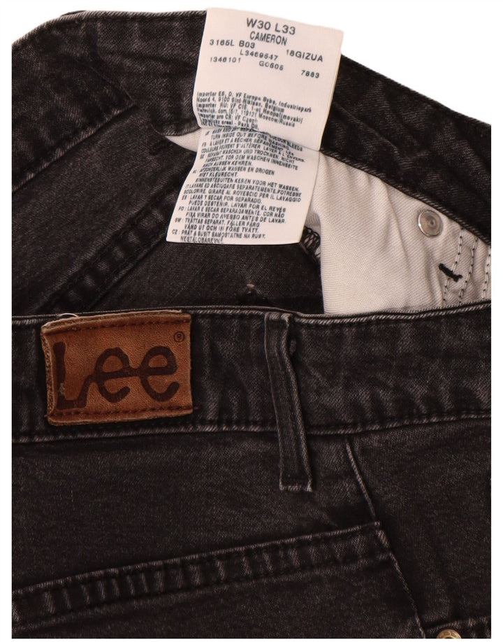 Lee Damen Cameron Straight Jeans W30 L28 Schwarze Baumwolle