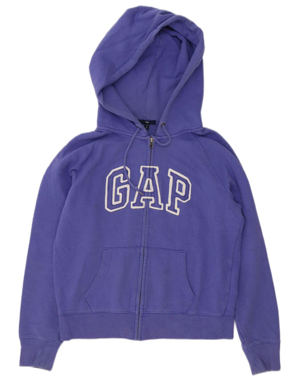 Gap Womens Graphic Zip Hoodie Sweater UK 16 Large Lila Baumwolle