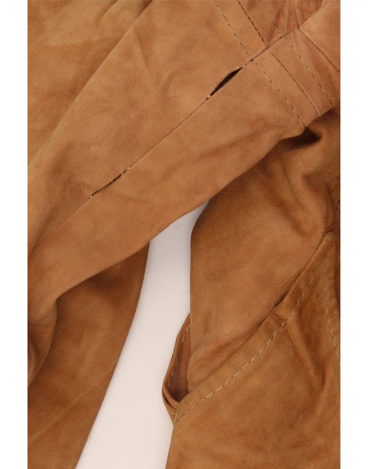 Vintage Damen Militär-Wildlederjacke IT 48 XL Braun