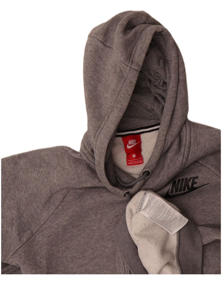 Nike Herren-Kapuzenpullover, klein, grau gefleckte Baumwolle