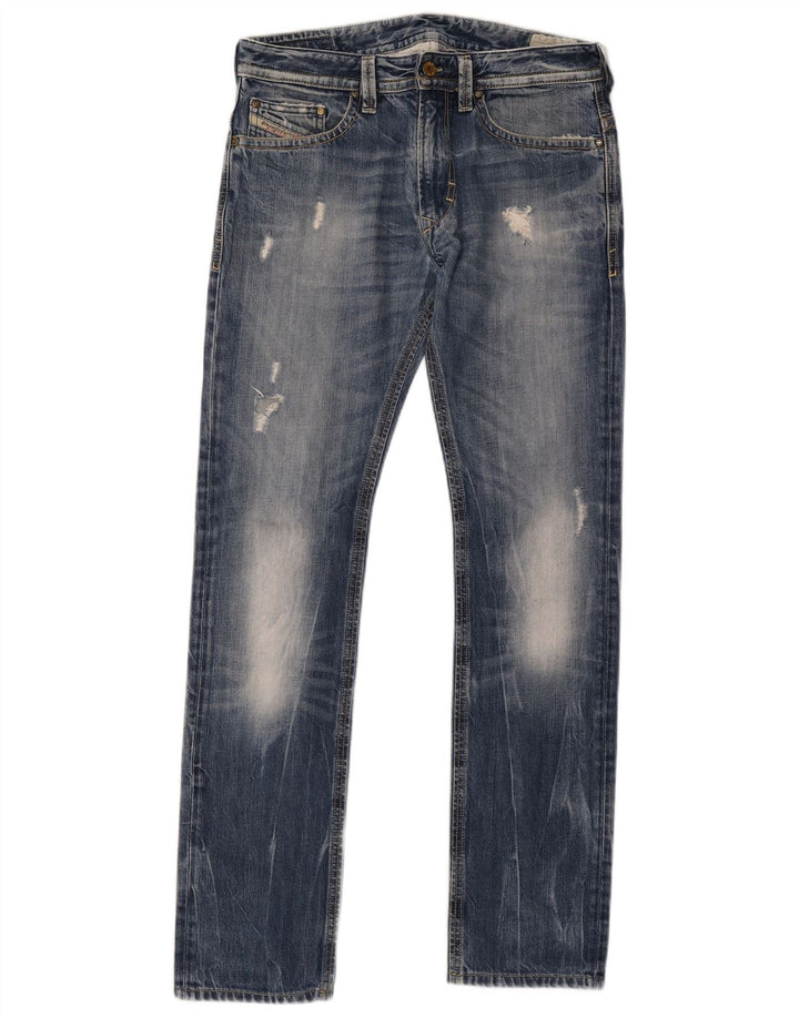 Diesel Herren Distressed Slim Jeans W30 L33 Blaue Baumwolle