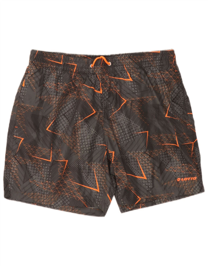 Lotto Herren-Badeshorts XL, grau, geometrisch, Polyester