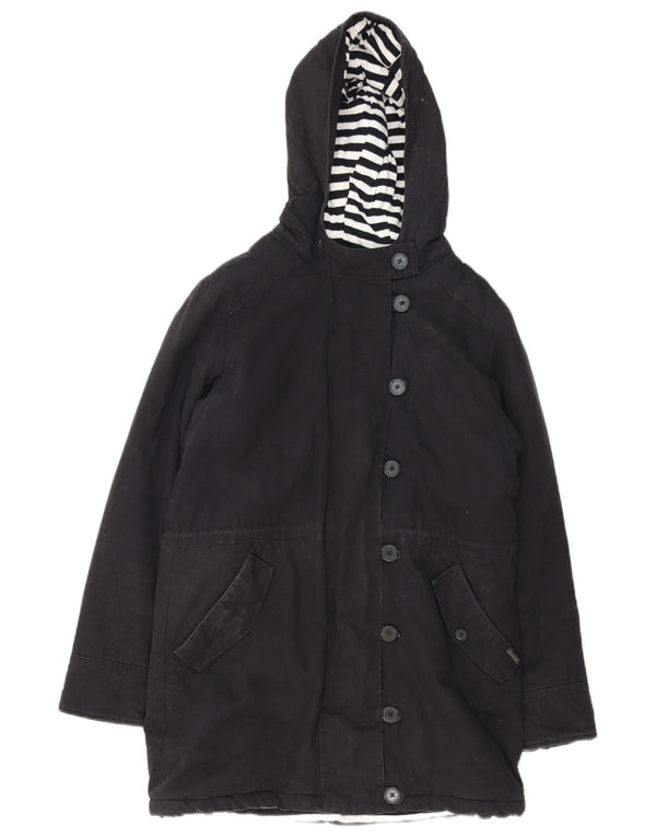 Billabong Damen-Parkajacke mit Kapuze, UK 14, mittlere schwarze Baumwolle