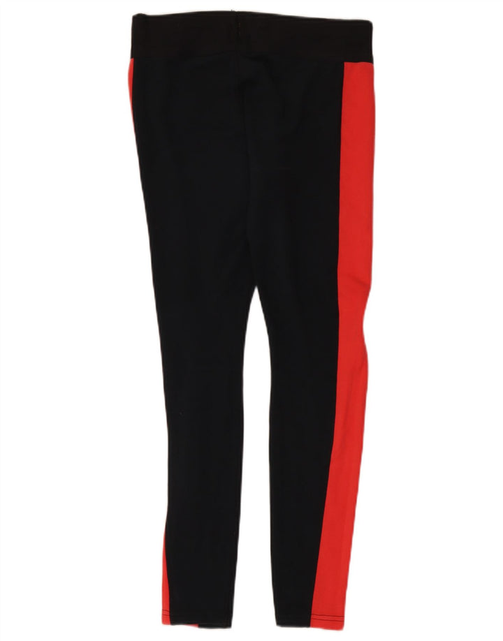 Nike Damen Leggings UK 10 Small Schwarz Colourblock Baumwolle