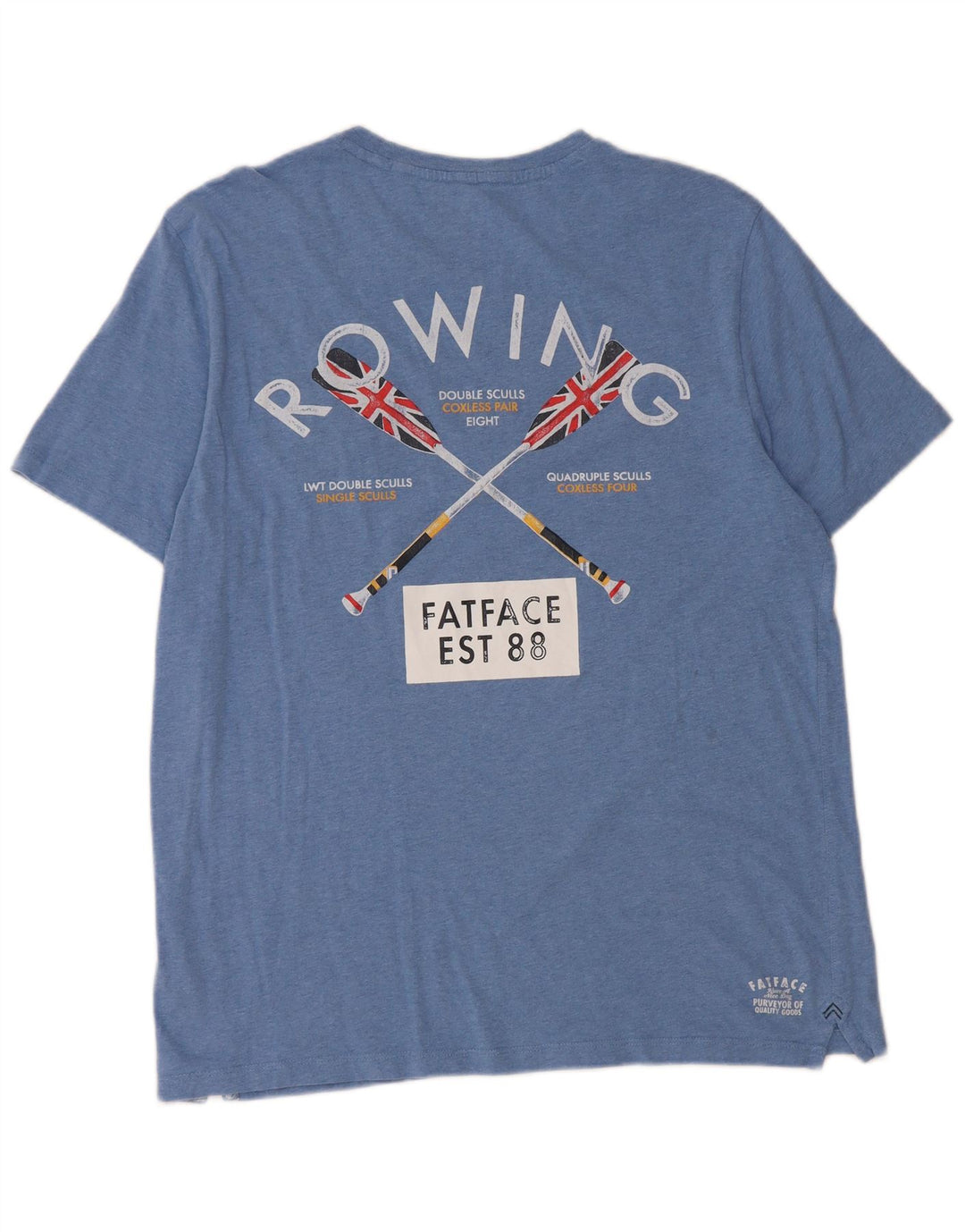 Fat Face Herren-T-Shirt mit Grafik, Größe L, aus blauer Baumwolle