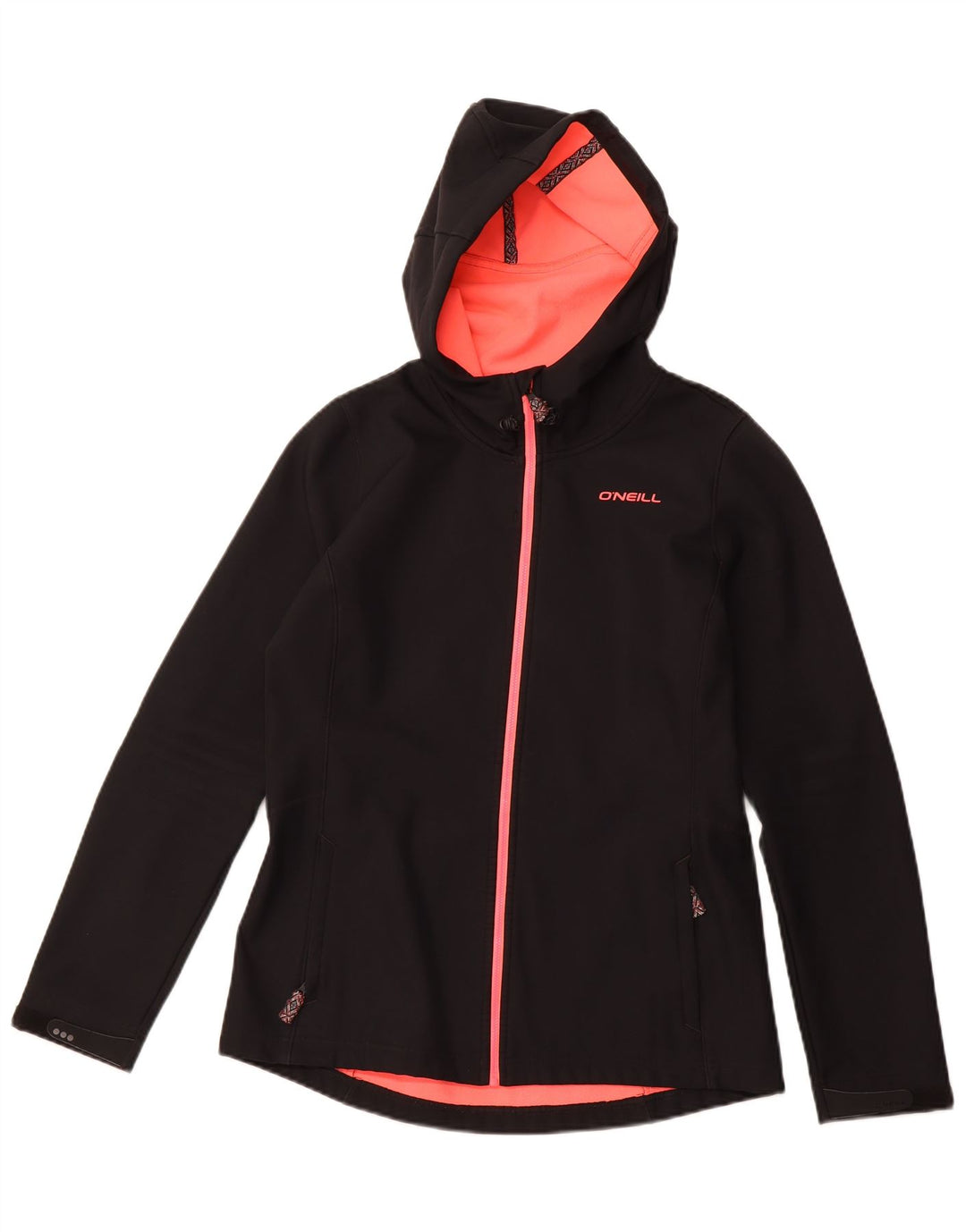 O'NEILL Damen-Windbreakerjacke mit Kapuze, UK 14, Größe L, Schwarz, Polyester