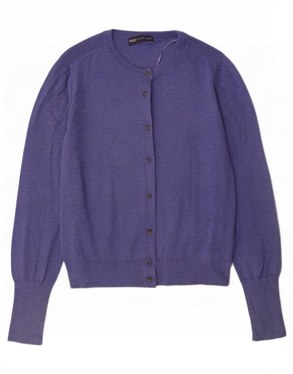 Marks & Spencer Damen-Cardigan-Pullover UK 12 Mittelblaue Viskose
