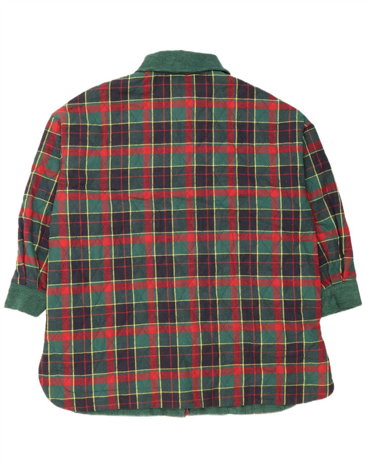 Tu Clothing Damen Steppjacke, Einheitsgröße, grün kariertes Polyester