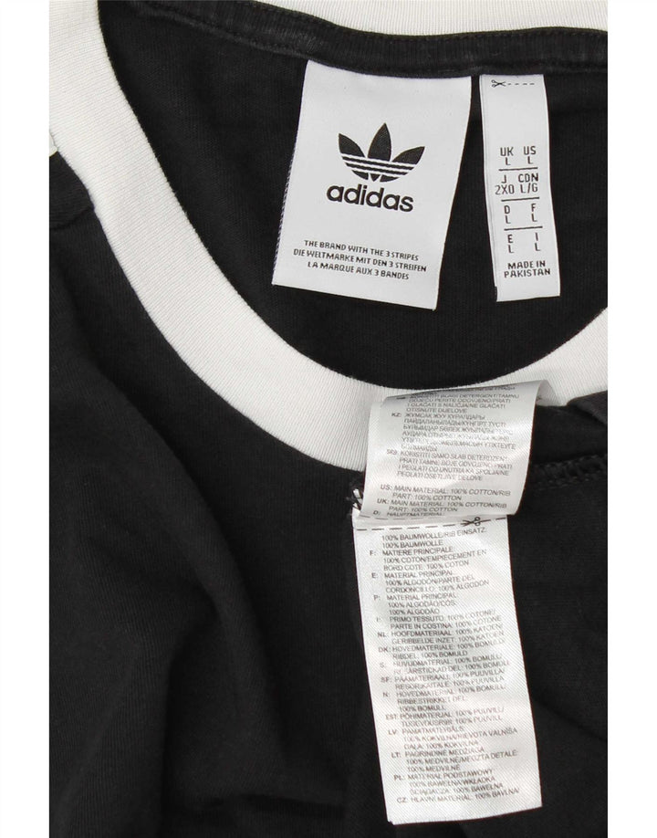 Adidas Herren T-Shirt Top Large Schwarz Baumwolle