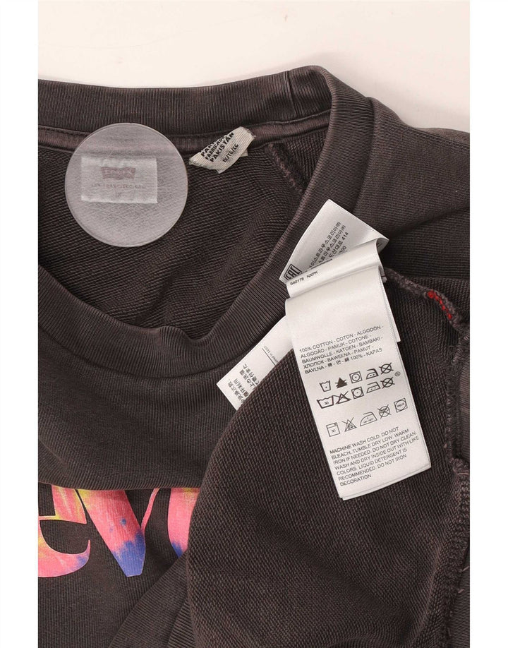 Levi's Womens Graphic Oversized Sweatshirt Pullover UK 18 XL Grau Baumwolle