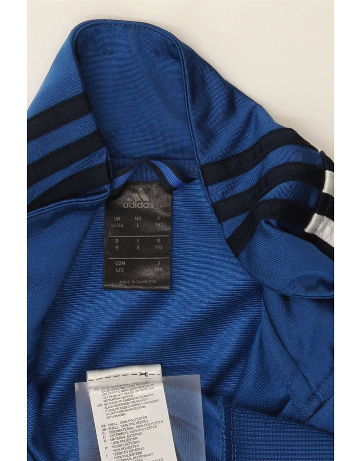 Adidas Herren-Trainingsanzugoberteil, UK-Größe 44/46, großes blaues Colourblock-Polyester