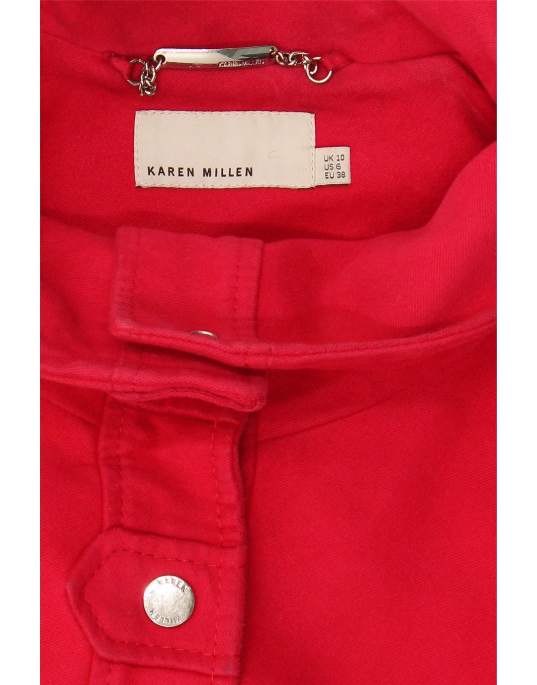 KAREN MILLEN Womens Overcoat UK 10 Small Red Cotton Vintage Karen Millen and Second-Hand Karen Millen from Messina Hembry 