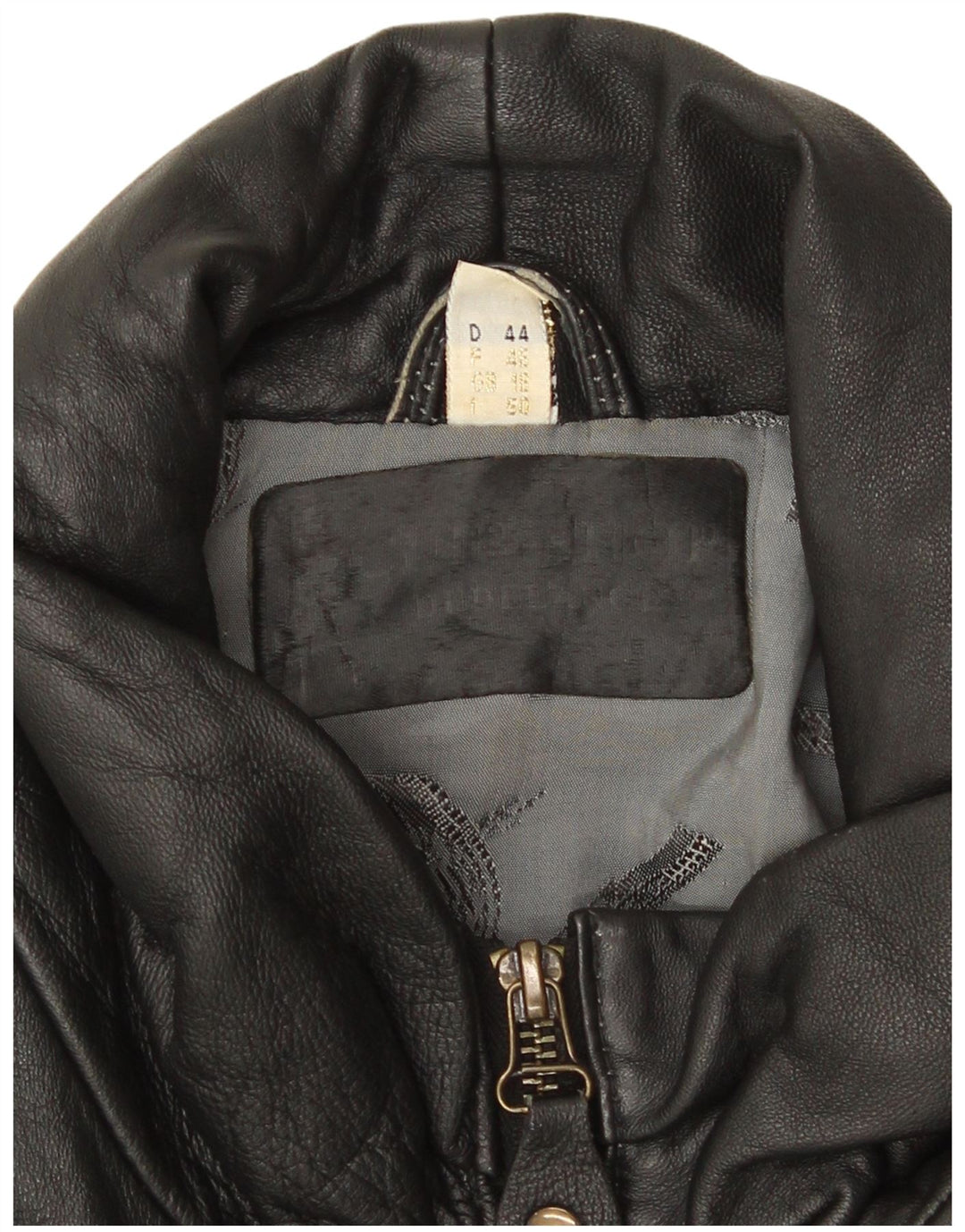 Vintage Damen Übergroße Lederjacke UK 18 XL Schwarzes Leder