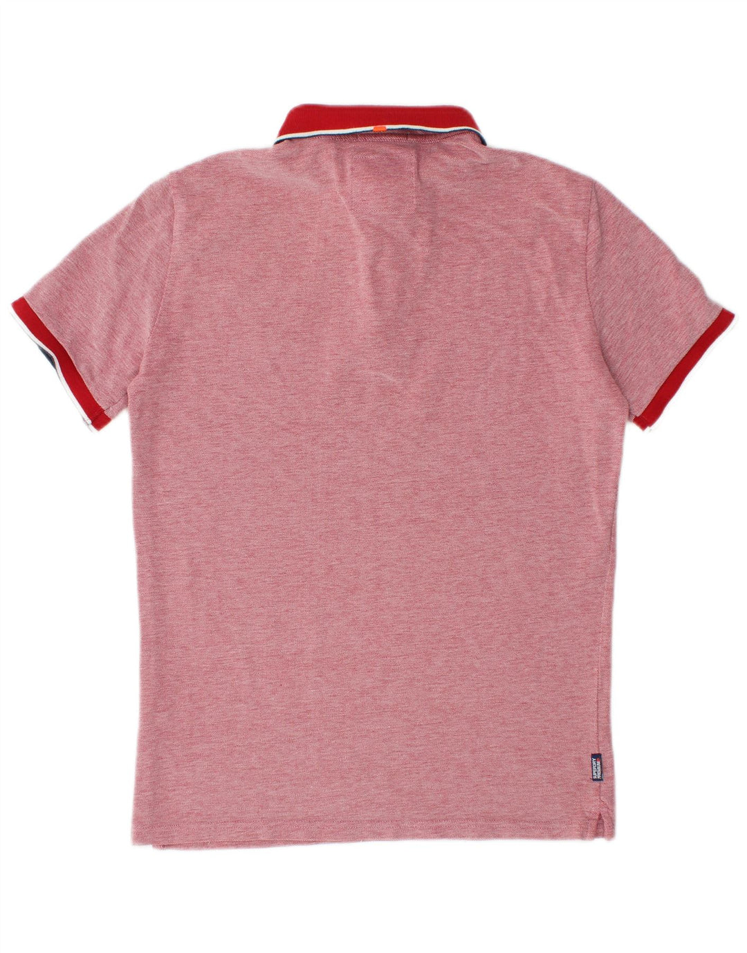 SUPERDRY Herren City Fit Poloshirt Mittelrot gesprenkelte Baumwolle