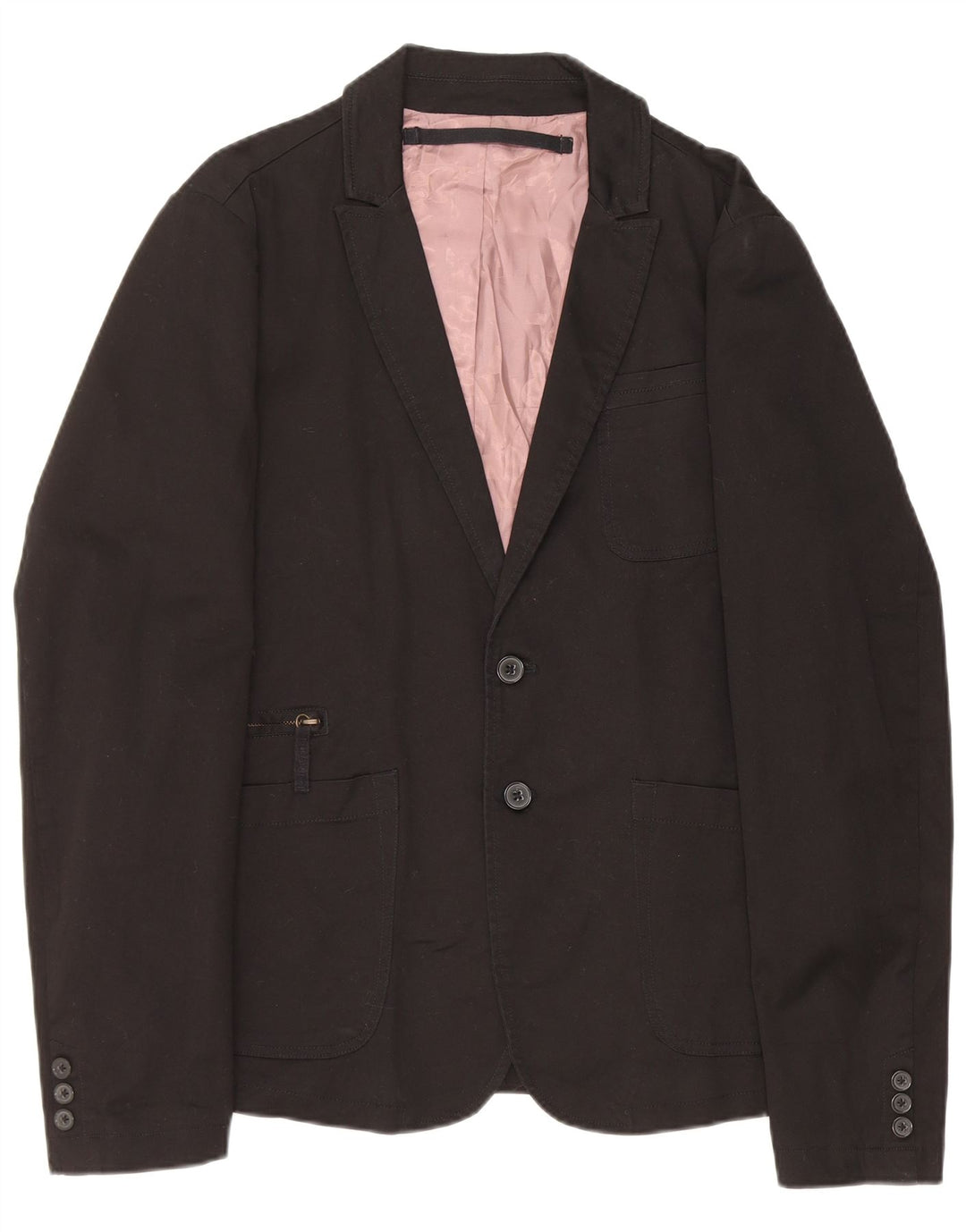 Diesel Herren-Blazer mit 2 Knöpfen, UK 40, Größe L, Schwarz, Baumwolle