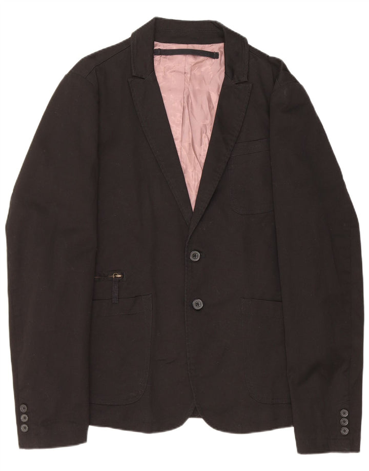 Diesel Herren-Blazer mit 2 Knöpfen, UK 40, Größe L, Schwarz, Baumwolle