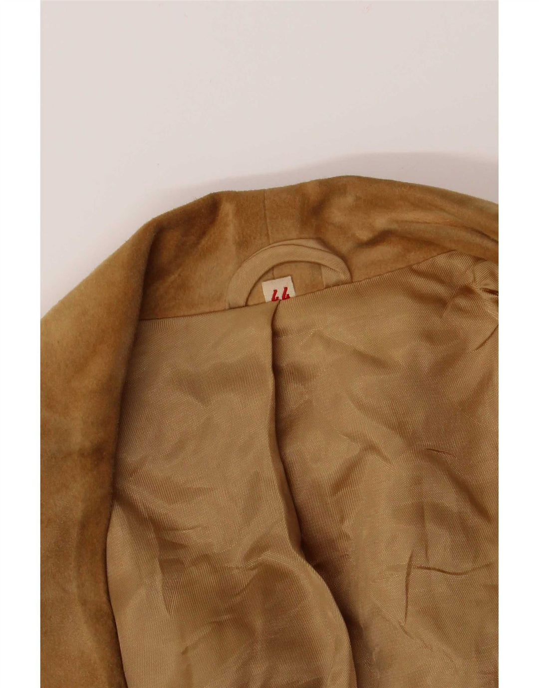 Vintage Damen Zweireihige Wildleder-Blazerjacke IT 44 Mittelbeige