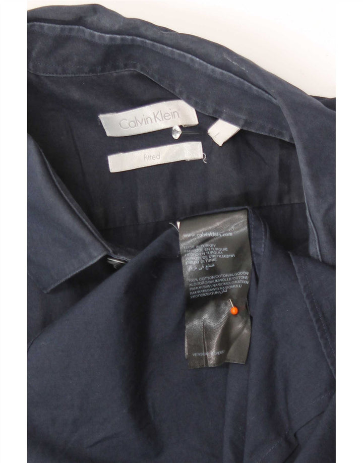 Calvin Klein Herren-Hemd, tailliert, groß, marineblau, Baumwolle