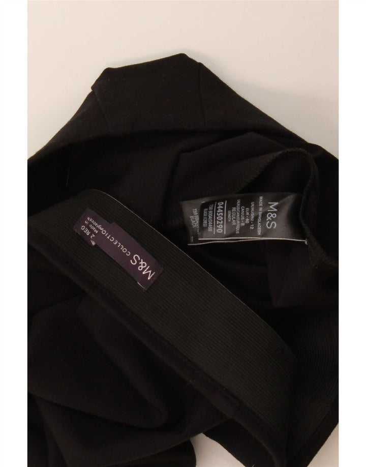 Marks & Spencer Damen Minirock UK 12 Medium W30 Schwarze Viskose