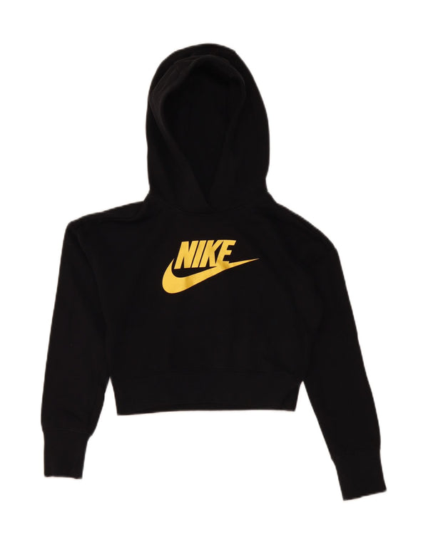 Nike Mädchen Graphic Crop Hoodie Pullover 10–11 Jahre Mittelschwarze Baumwolle