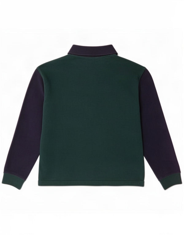 Lacoste Langarm-Rugby-Poloshirt für Jungen, 13–14 Jahre, grün, Farbblock