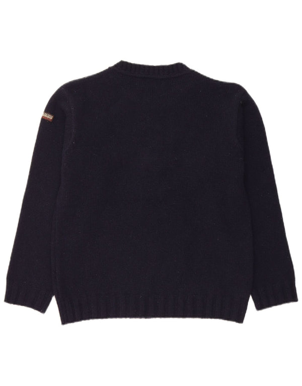 Napapijri Jungen-Pullover mit grafischem Rundhalsausschnitt, 9–10 Jahre, Marineblau