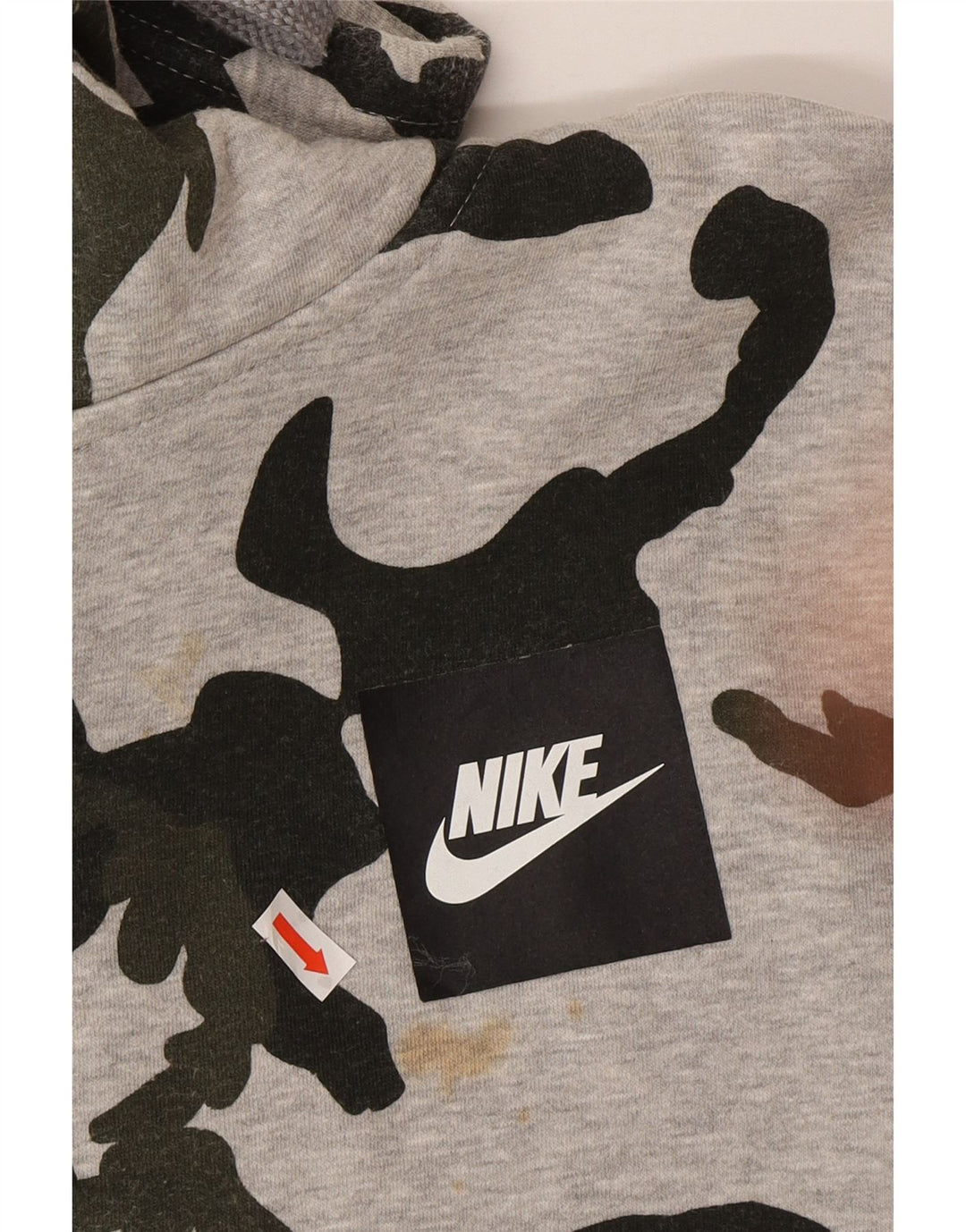 Nike Herren-Kapuzenpullover mit Reißverschluss, groß, graue Camouflage-Baumwolle