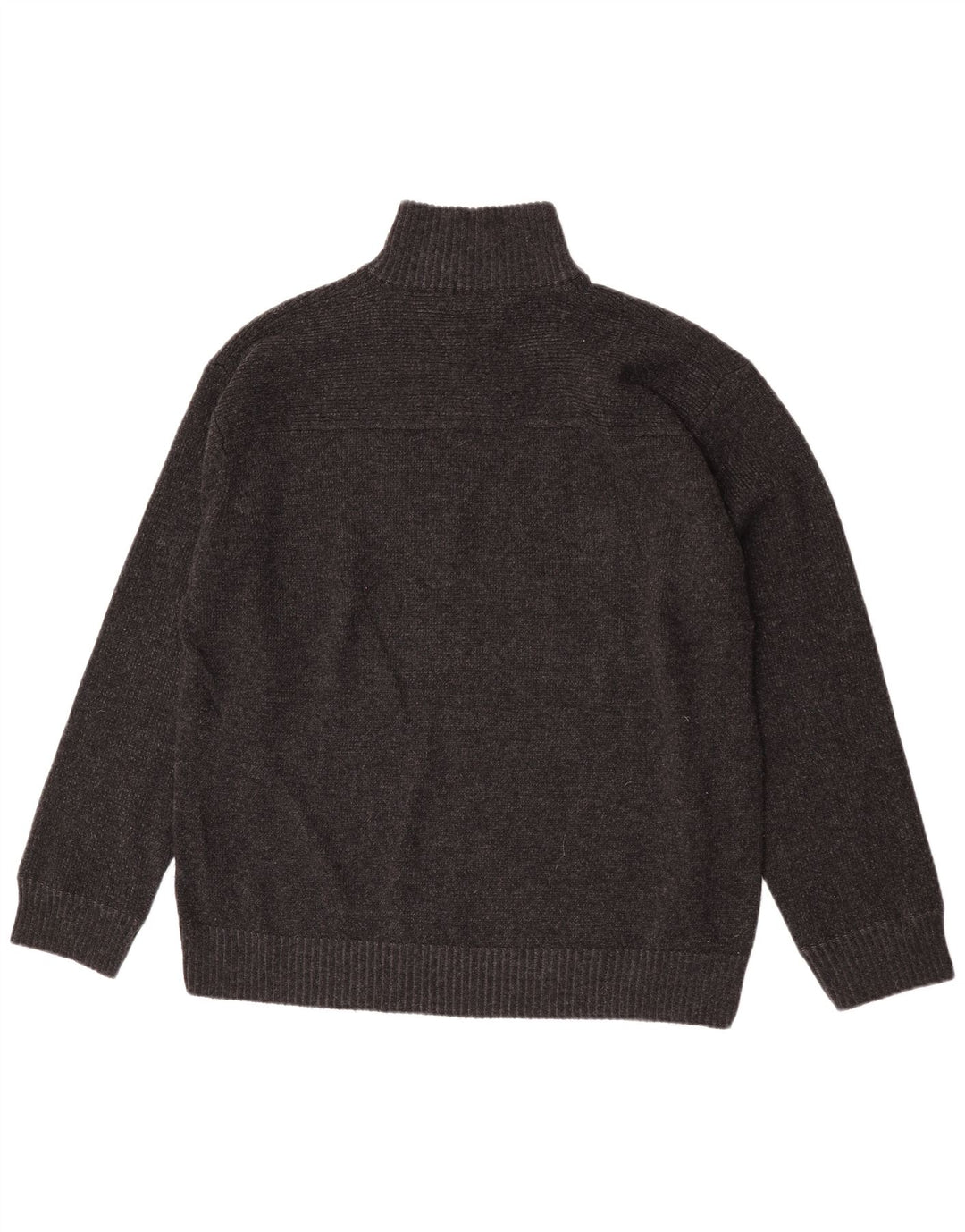 Marks & Spencer Herren-Pullover mit Reißverschluss am Hals, XL, graue Lammwolle