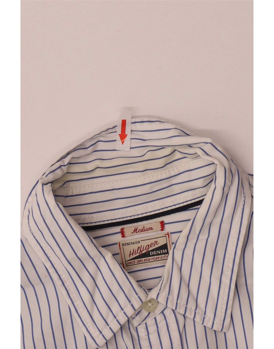 Tommy Hilfiger Herren-Hemd mit normaler Passform, mittelblau, gestreift, Baumwolle