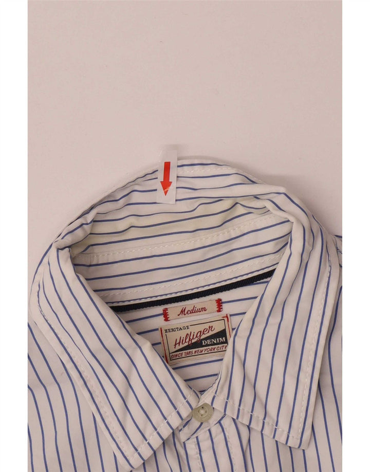 Tommy Hilfiger Herren-Hemd mit normaler Passform, mittelblau, gestreift, Baumwolle
