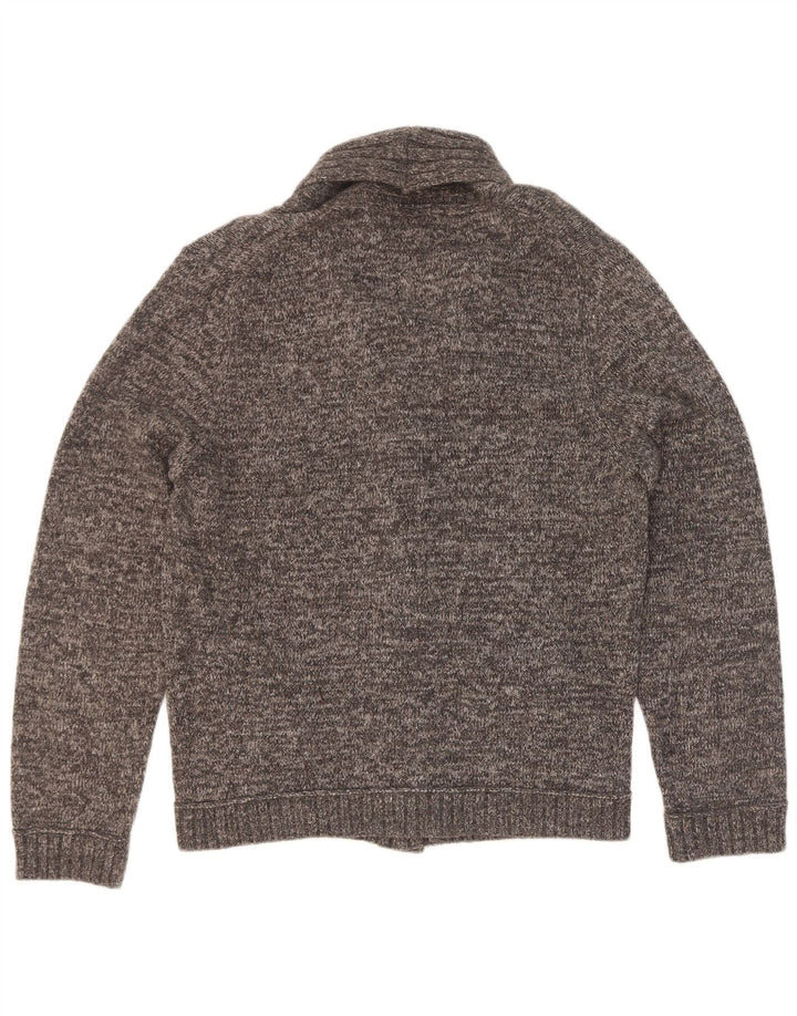 Trussardi Herren-Cardigan-Pullover XL Grau gefleckte Viskose