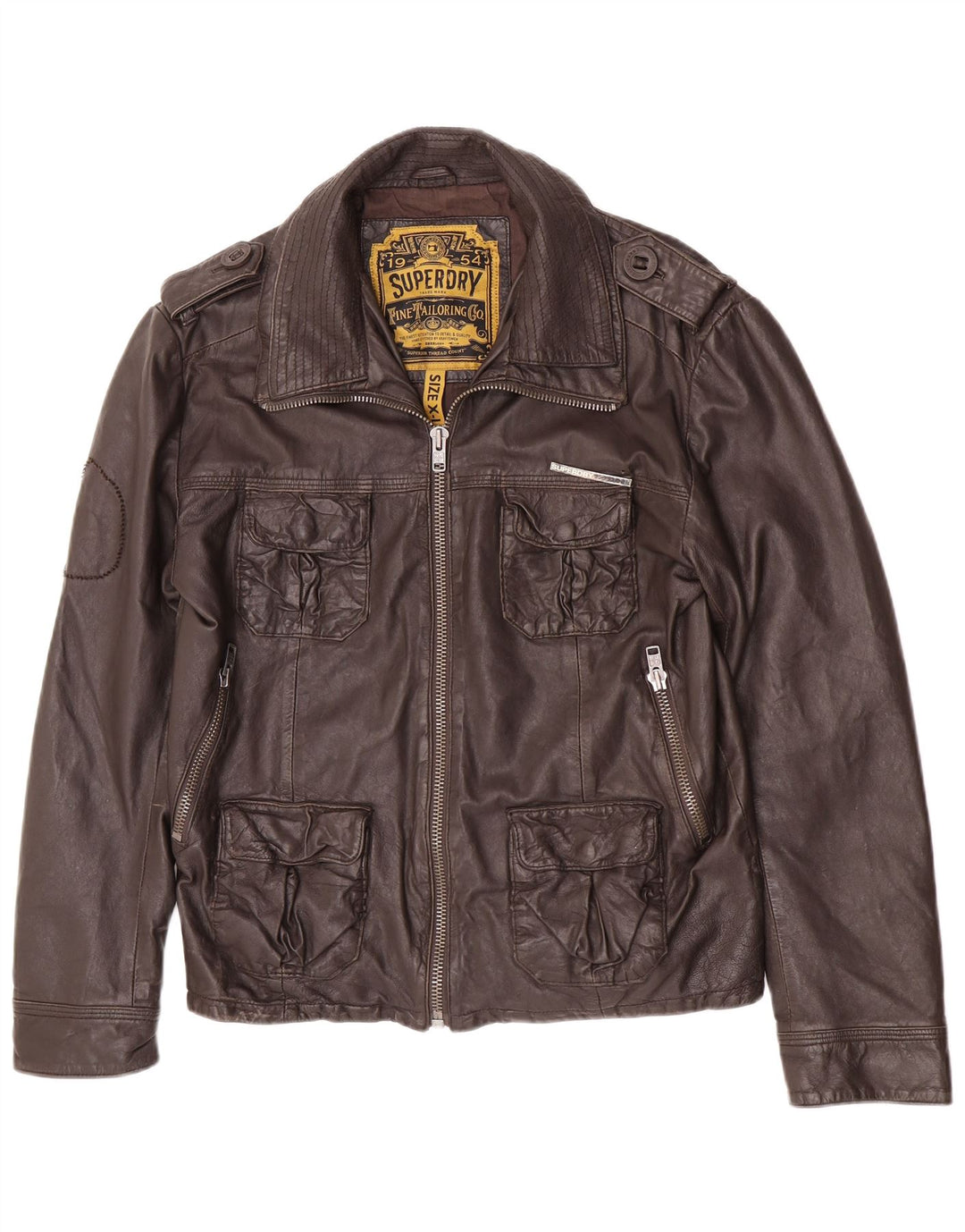 Superdry Herren Militärlederjacke UK 42 XL Braun