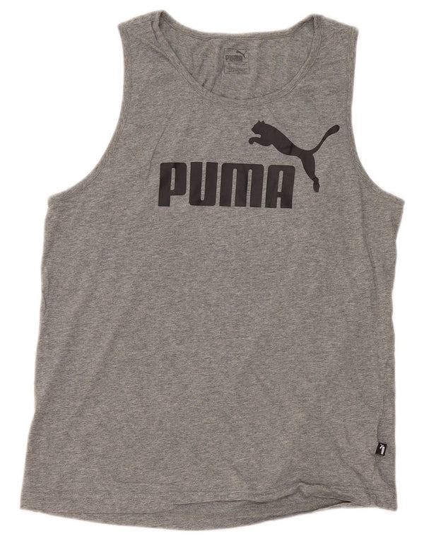 Puma Herren Graphic Vest Top Large Grau Baumwolle