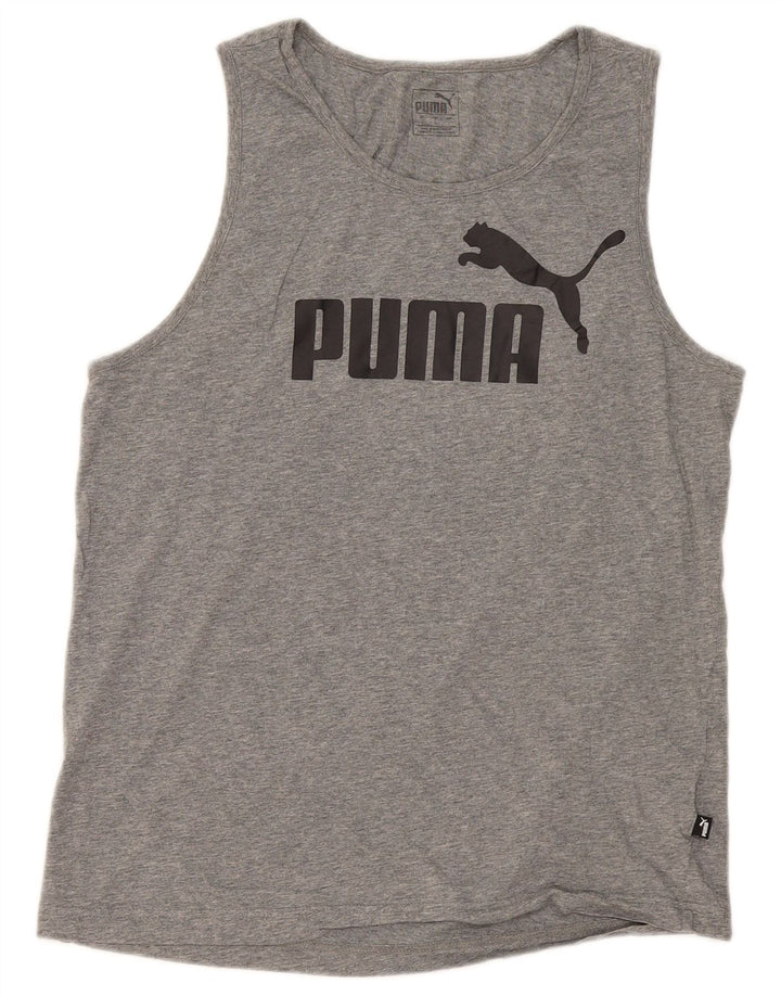 Puma Herren Graphic Vest Top Large Grau Baumwolle
