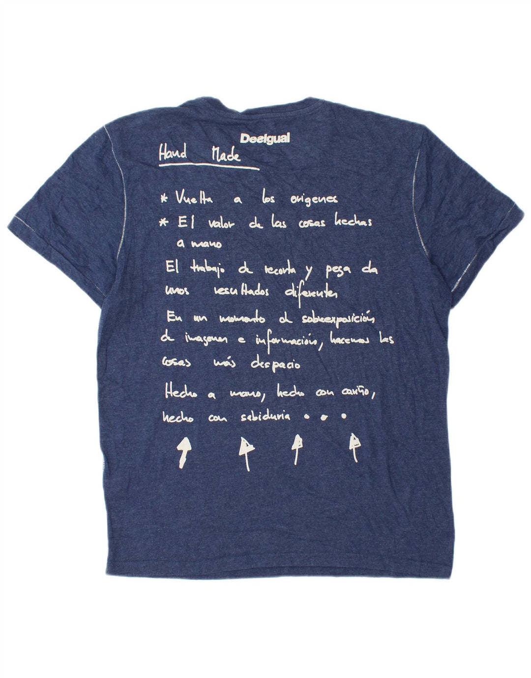 Desigual Herren-T-Shirt mit Grafik, groß, marineblau, Baumwolle