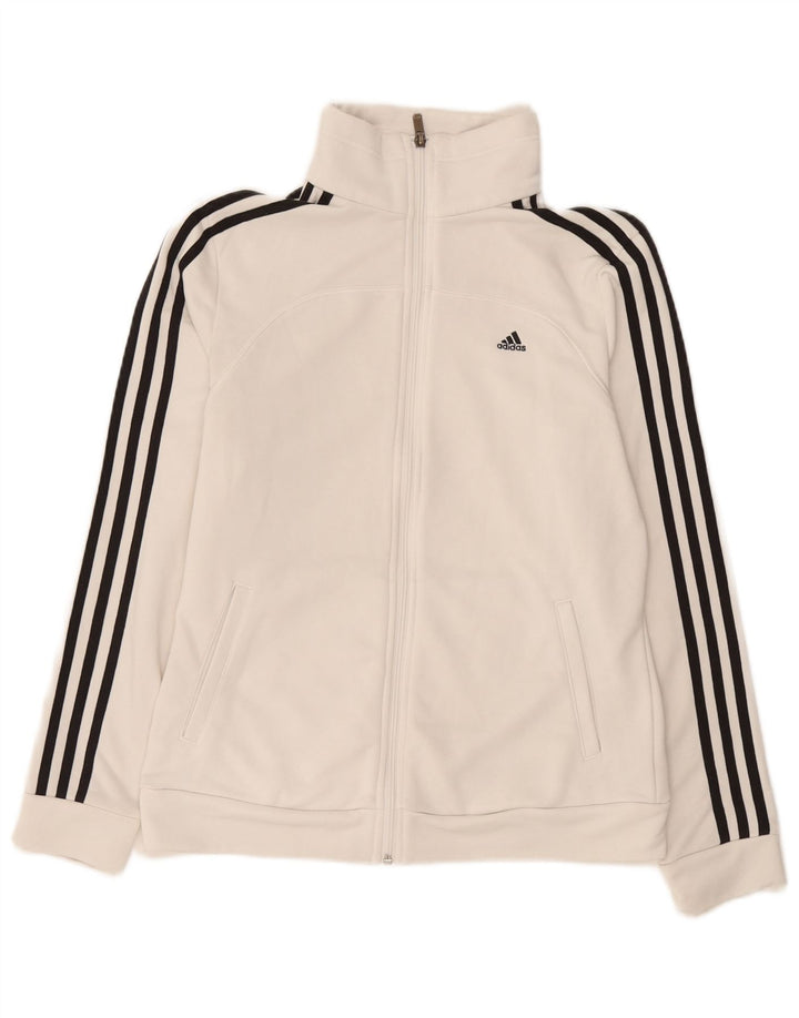 Adidas Damen Climalite Trainingsanzug Top Jacke UK 12/14 Medium Weiß