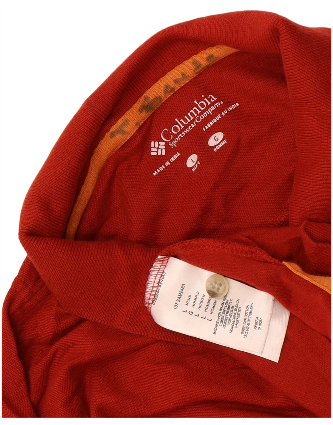 Columbia Herren-Poloshirt, groß, rote Baumwolle