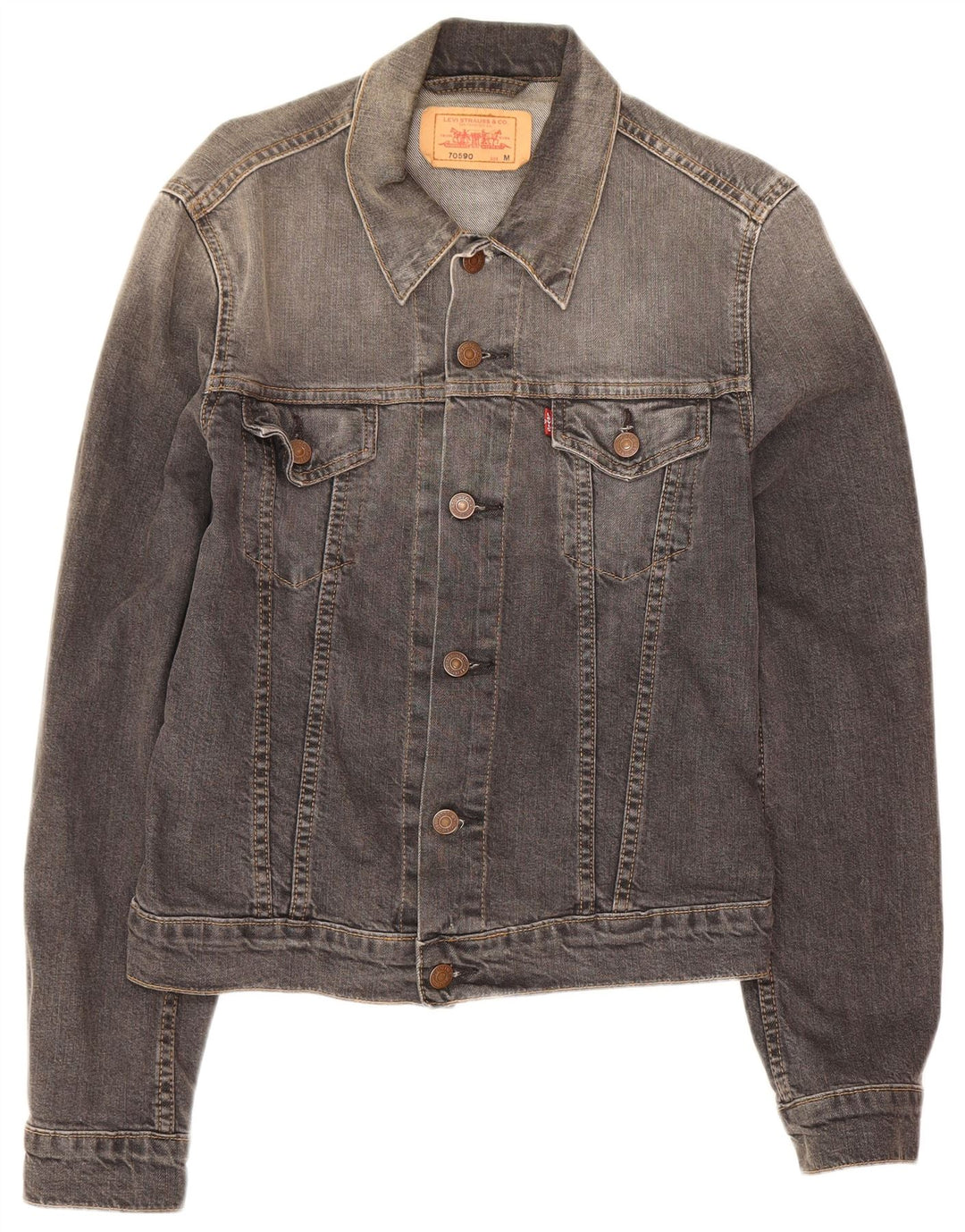 Levi's Herren Jeansjacke UK 38 Mittelgraue Baumwolle