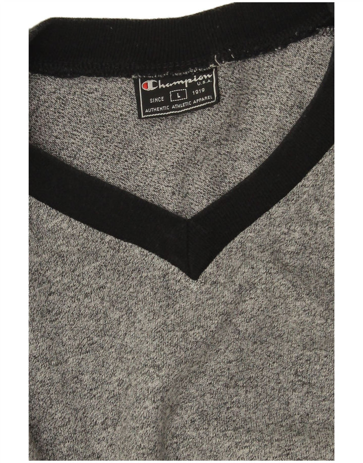 Champion Herren T-Shirt Top Large Grau Colourblock