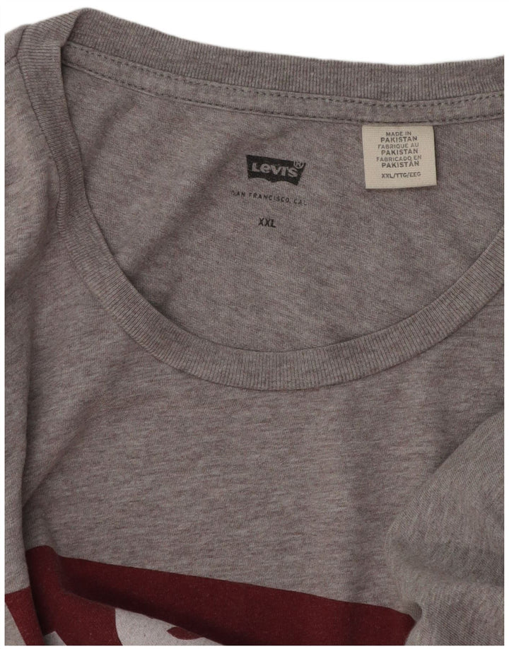 Levi's Herren-T-Shirt mit Grafik, 2XL, grau meliert, Baumwolle