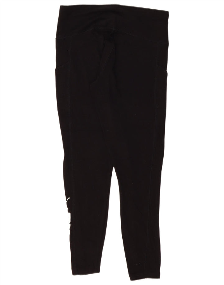 PUMA Damen Graphic Leggings UK 14 Large Schwarz Baumwolle