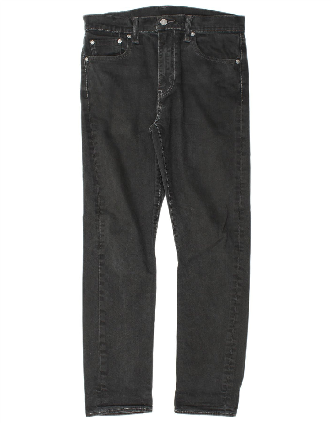LEVI'S Herren 522 Straight Jeans W30 L28 Schwarze Baumwolle