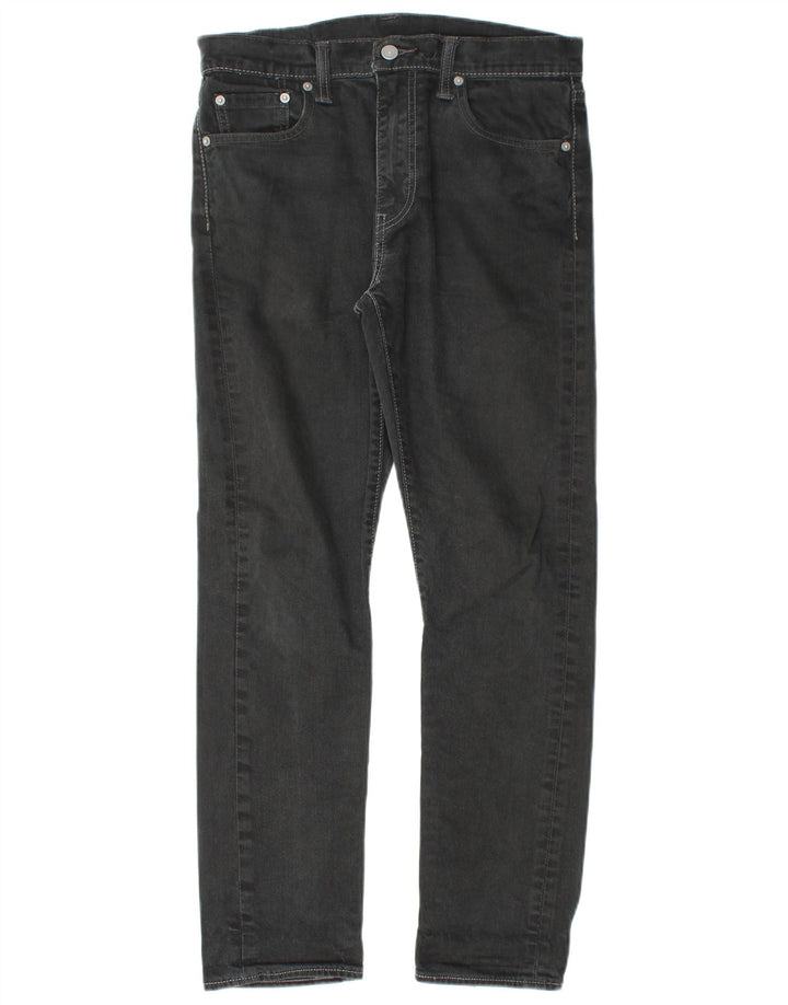 LEVI'S Herren 522 Straight Jeans W30 L28 Schwarze Baumwolle