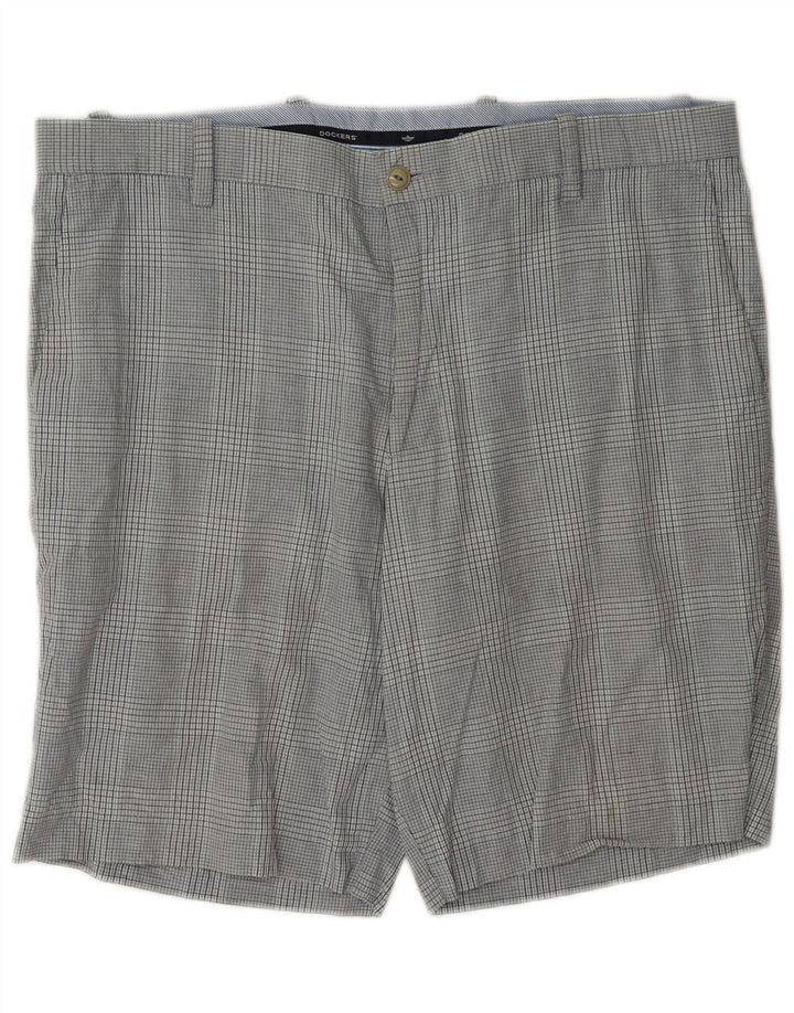 Dockers Herren-Chinoshorts W38 XL grau karierte Baumwolle