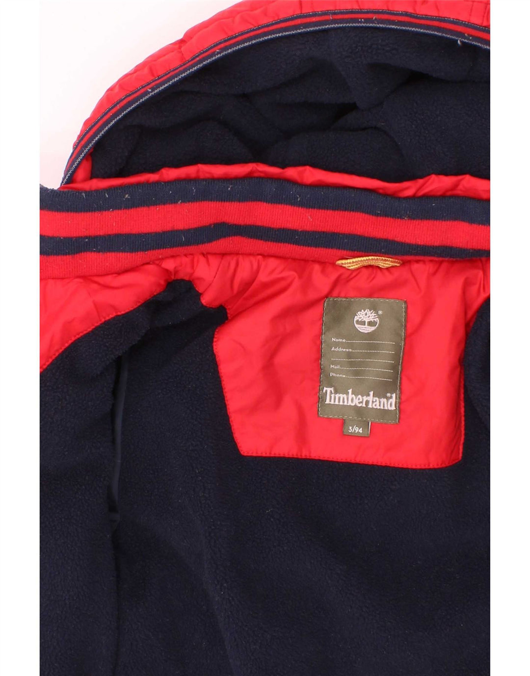 Timberland Jungen wattierte Jacke mit Kapuze, 2–3 Jahre, rotes Polyester