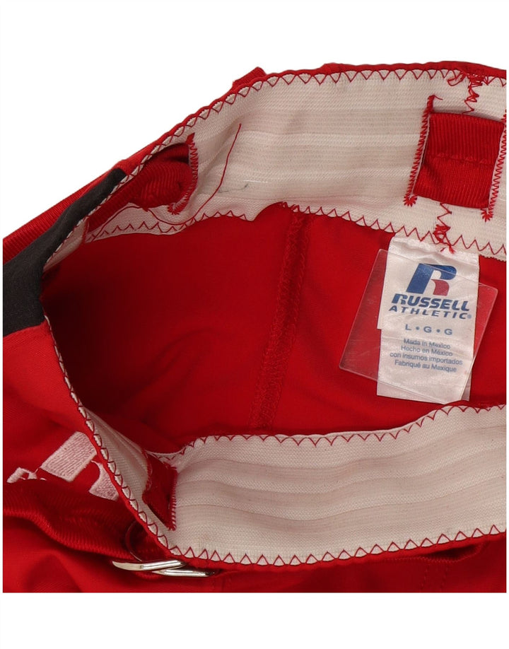 Russell Athletic Herren-Bermuda-Sportshorts, großes rotes Colourblock-Nylon