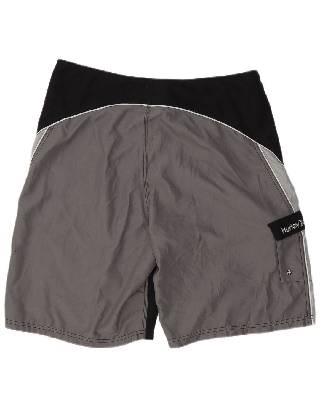 Hurley Herren-Badeshorts mit Grafik, groß, schwarzes Farbblock-Polyester