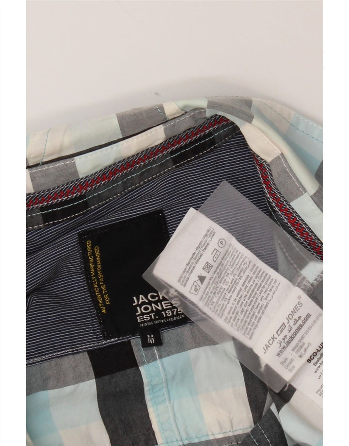 Jack & Jones Herren-Kurzarmhemd aus mitteltürkisfarbener Karo-Baumwolle