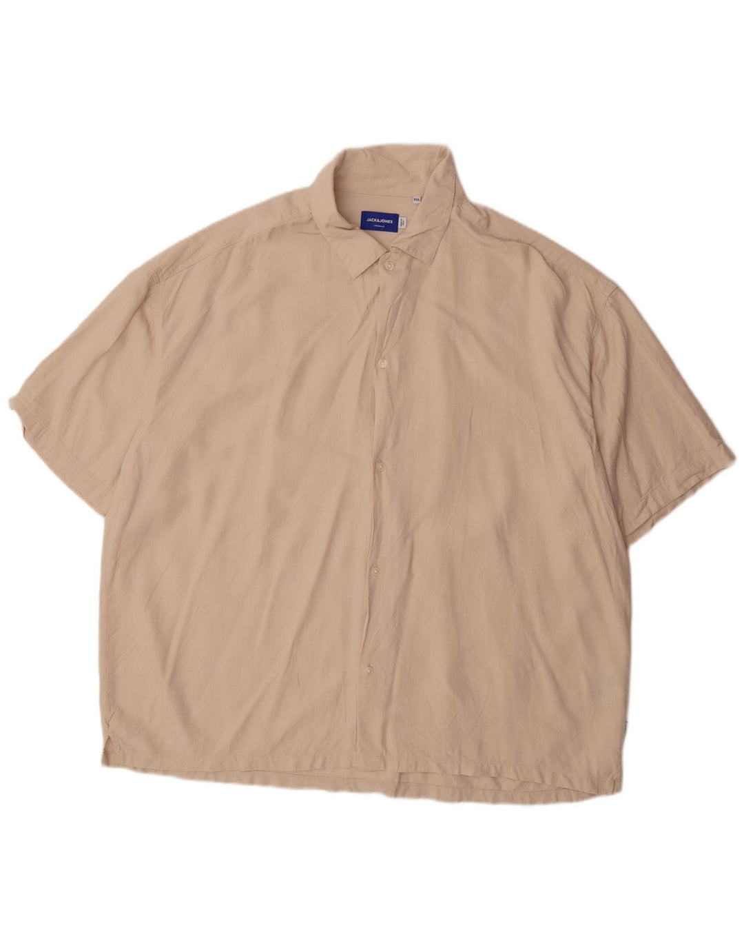 JACK & JONES Mens Short Sleeve Shirt 2XL Beige